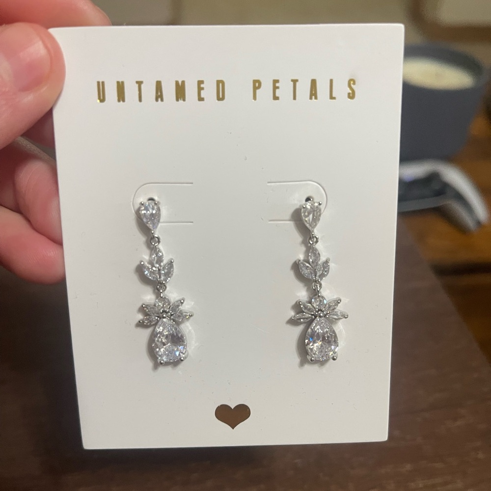 ✨Untamed Petals✨ Silver Drop earrings never worn